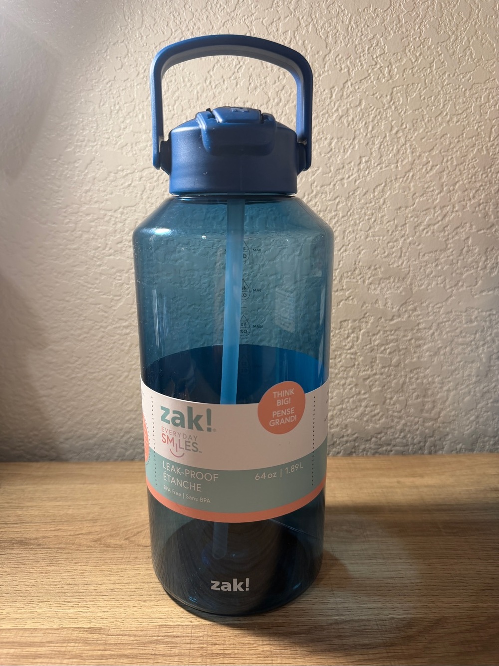 zak! Blue Leak-Proof Water Bottle with Straw - 64 oz
